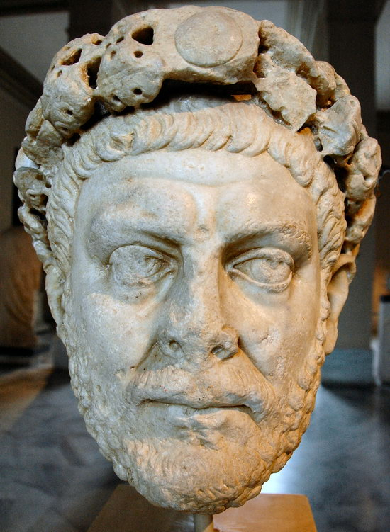 Bust of Diocletian, Roman emperor at the end of the third century AD.  In 301, in an effort to control inflation, he implemented the Edict on Maximum Prices.